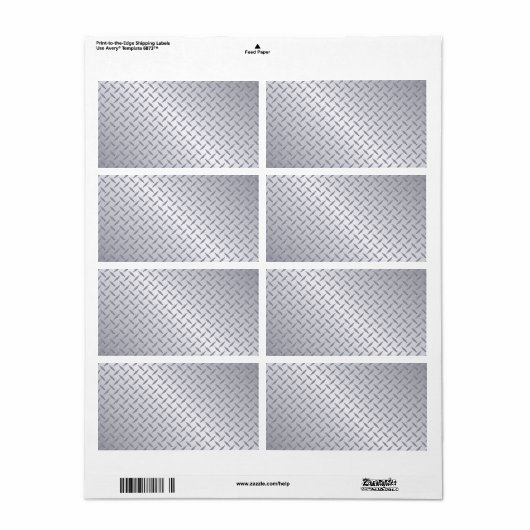 Achtergrond Bord Bright Steel Diamond Etiket (Full Sheet)