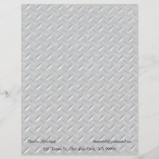 Achtergrond Bord staal Custom Briefhoofd (Voorkant)