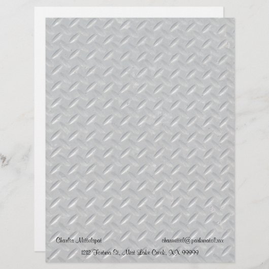 Achtergrond Bord staal Custom Briefhoofd (Voorkant / Achterkant)