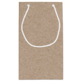 ACHTERGROND Bruin Kraft Paper Gedrukt Klein Cadeauzakje (Achterkant)