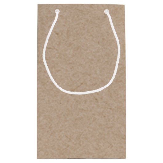 ACHTERGROND Bruin Kraft Paper Gedrukt Klein Cadeauzakje (Achterkant)