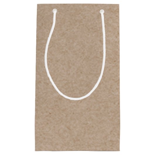 ACHTERGROND Bruin Kraft Paper Gedrukt Klein Cadeauzakje (Voorkant)