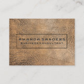 Achtergrond bruin leder visitekaartje (Voorkant)