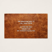 Achtergrond bruin leder visitekaartje (Achterkant)