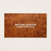 Achtergrond bruin leder visitekaartje (Voorkant)