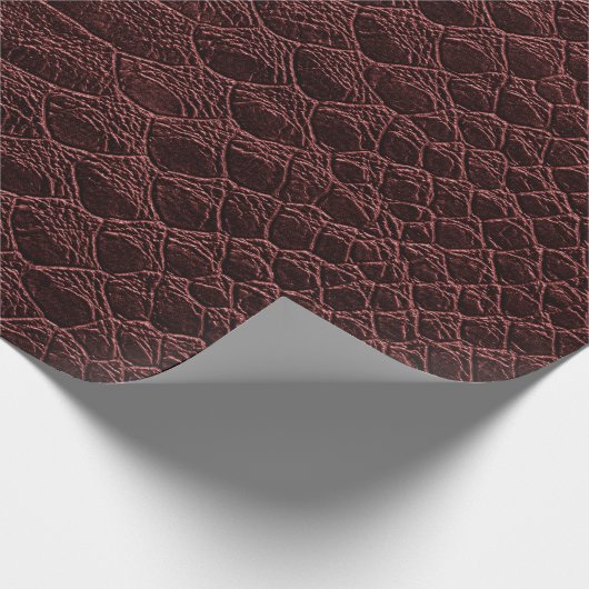 achtergrond - bruine reptielledertextuur - Croco Cadeaupapier (Hoek)