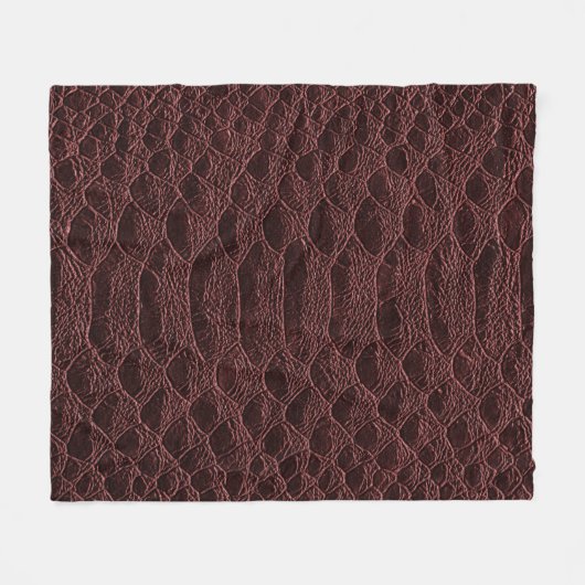 achtergrond - bruine reptielledertextuur - Croco Fleece Deken (Voorkant (Horizontaal))