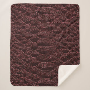 achtergrond - bruine reptielledertextuur - Croco Sherpa Deken