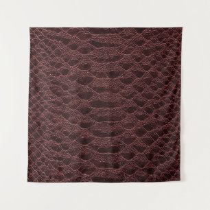 achtergrond - bruine reptielledertextuur - Croco Wandkleed