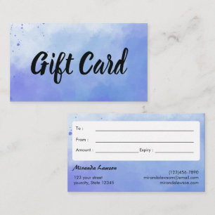 Achtergrond Cadeaubon waterverf Visitekaartje