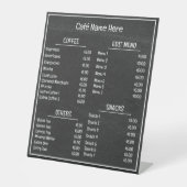 Achtergrond Café Coffee Winkelmenu Blackboard Reclamebord Met Voetstuk (Voorkant)