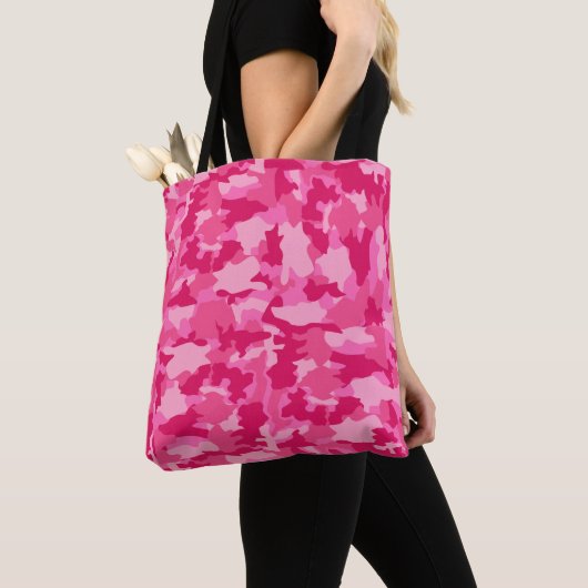 Achtergrond Camouflage roze patroon Tote Bag (Dichtbij)