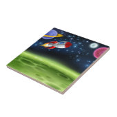 Achtergrond Cartoon buitenruimtevaartuig Tegeltje (Zijkant)