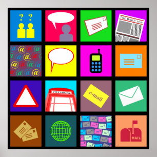 Achtergrond communicatie Tegel Poster