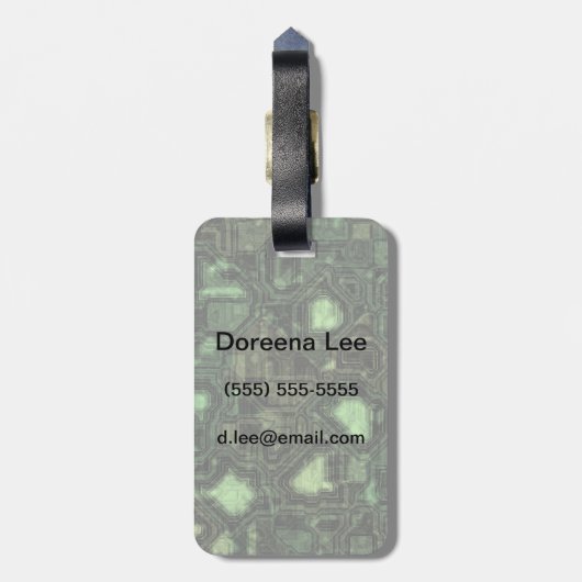 Achtergrond computercircuit bagagelabel (Achterkant verticaal)