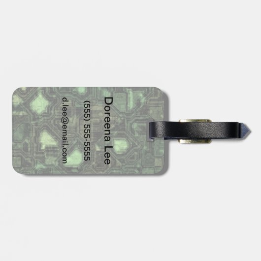 Achtergrond computercircuit bagagelabel (Achterkant horizontaal)