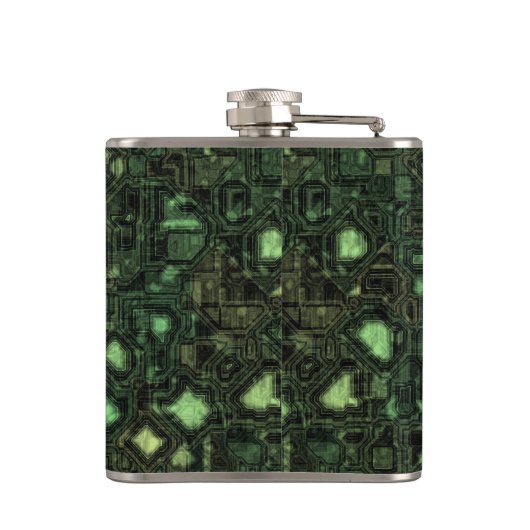 Achtergrond computercircuit heupfles (Achterkant)