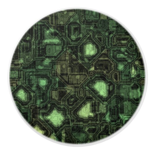 Achtergrond computercircuit keramische knop (Voorkant)