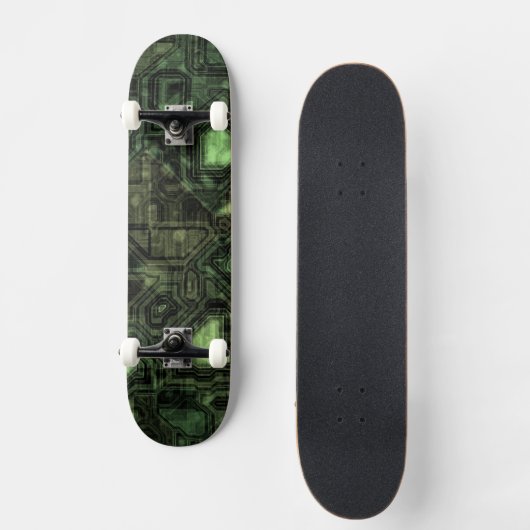 Achtergrond computercircuit persoonlijk skateboard (Voorkant)