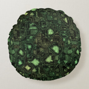 Achtergrond computercircuit rond kussen