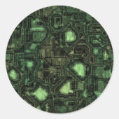 Achtergrond computercircuit ronde sticker (Voorkant)