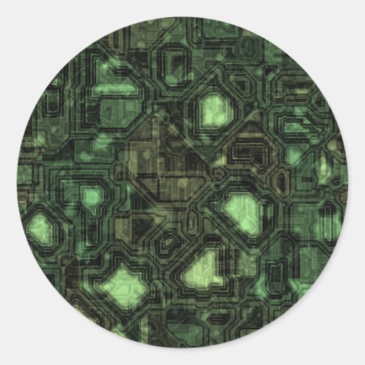 Achtergrond computercircuit ronde sticker (Voorkant)
