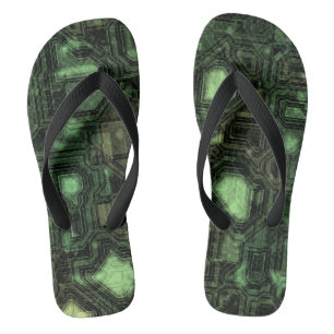 Achtergrond computercircuit teenslippers