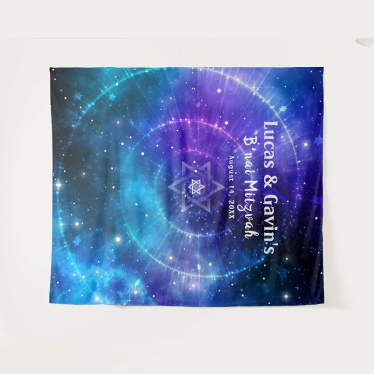 Achtergrond David Paars Blue Galaxy Wandkleed (Voorkant (horizontaal))