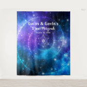 Achtergrond David Paars Blue Galaxy Wandkleed (Voorkant)