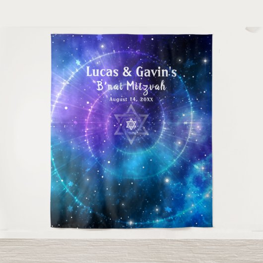 Achtergrond David Paars Blue Galaxy Wandkleed (Voorkant)