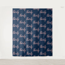 Achtergrond "Dertig" 30e verjaardag Rose Goud Navy