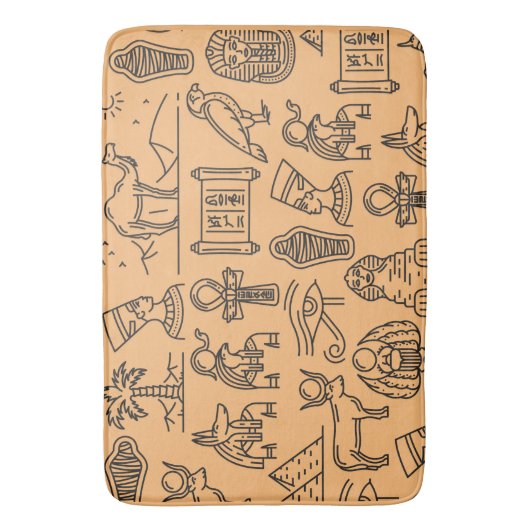 Achtergrond Egyptisch Hieroglyphic-symbool Badmat (Voorkant Verticaal)