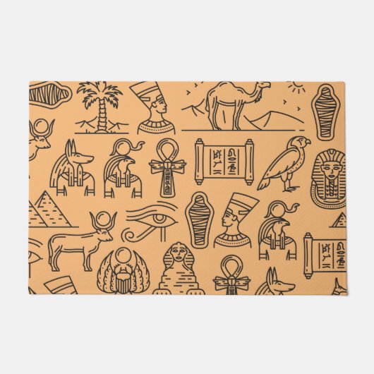 Achtergrond Egyptisch Hieroglyphic-symbool Deurmat (Voorkant)