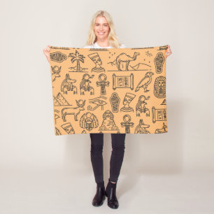 Achtergrond Egyptisch Hieroglyphic-symbool Fleece Deken