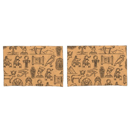 Achtergrond Egyptisch Hieroglyphic-symbool Kussensloop (Voorkant-Set)