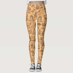Achtergrond Egyptisch Hieroglyphic-symbool Leggings