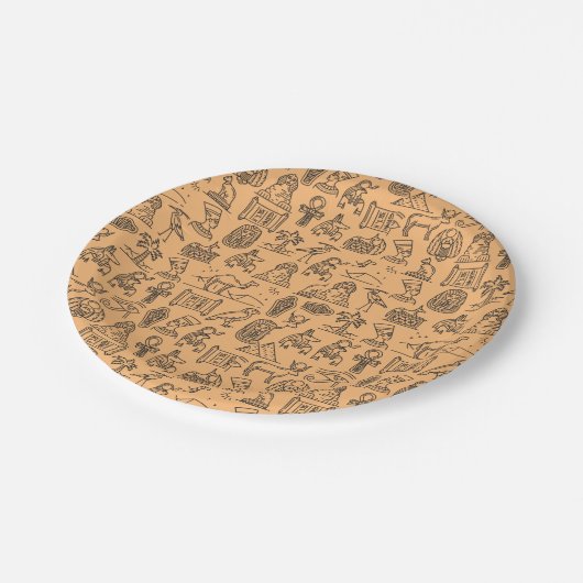 Achtergrond Egyptisch Hieroglyphic-symbool Papieren Bordje (Gekanteld)