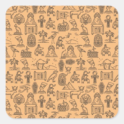 Achtergrond Egyptisch Hieroglyphic-symbool Vierkante Sticker (Voorkant)