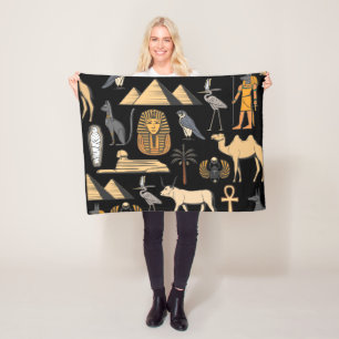 Achtergrond Egyptisch Symboolsymbool Fleece Deken