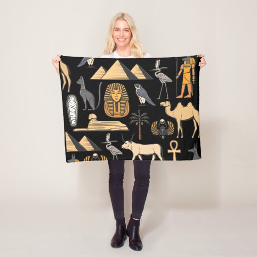 Achtergrond Egyptisch Symboolsymbool Fleece Deken (In situ)