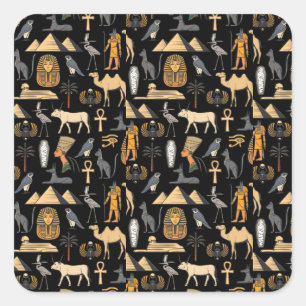 Achtergrond Egyptisch Symboolsymbool Vierkante Sticker