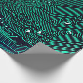 Achtergrond elektronische circuitplaat, abstract,  cadeaupapier (Hoek)