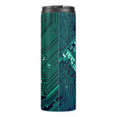 Achtergrond elektronische circuitplaat, abstract,  thermosbeker (Achterkant)