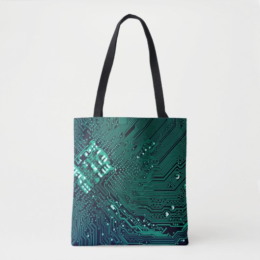 Achtergrond elektronische circuitplaat, abstract, tote bag (Voorkant)