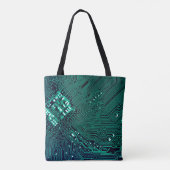 Achtergrond elektronische circuitplaat, abstract, tote bag (Achterkant)