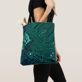 Achtergrond elektronische circuitplaat, abstract, tote bag (Dichtbij)