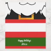 Achtergrond en baard van de kleren van de kerstman wijn etiket (Enkel label)