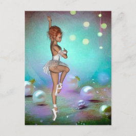 Achtergrond en dansende ballerina briefkaart