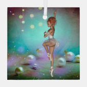 Achtergrond en dansende ballerina glas ornament (Achterkant)