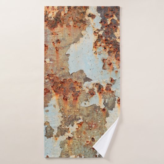 Achtergrond en textuur van het oude roestoppervlak badhanddoek (Badhanddoek)